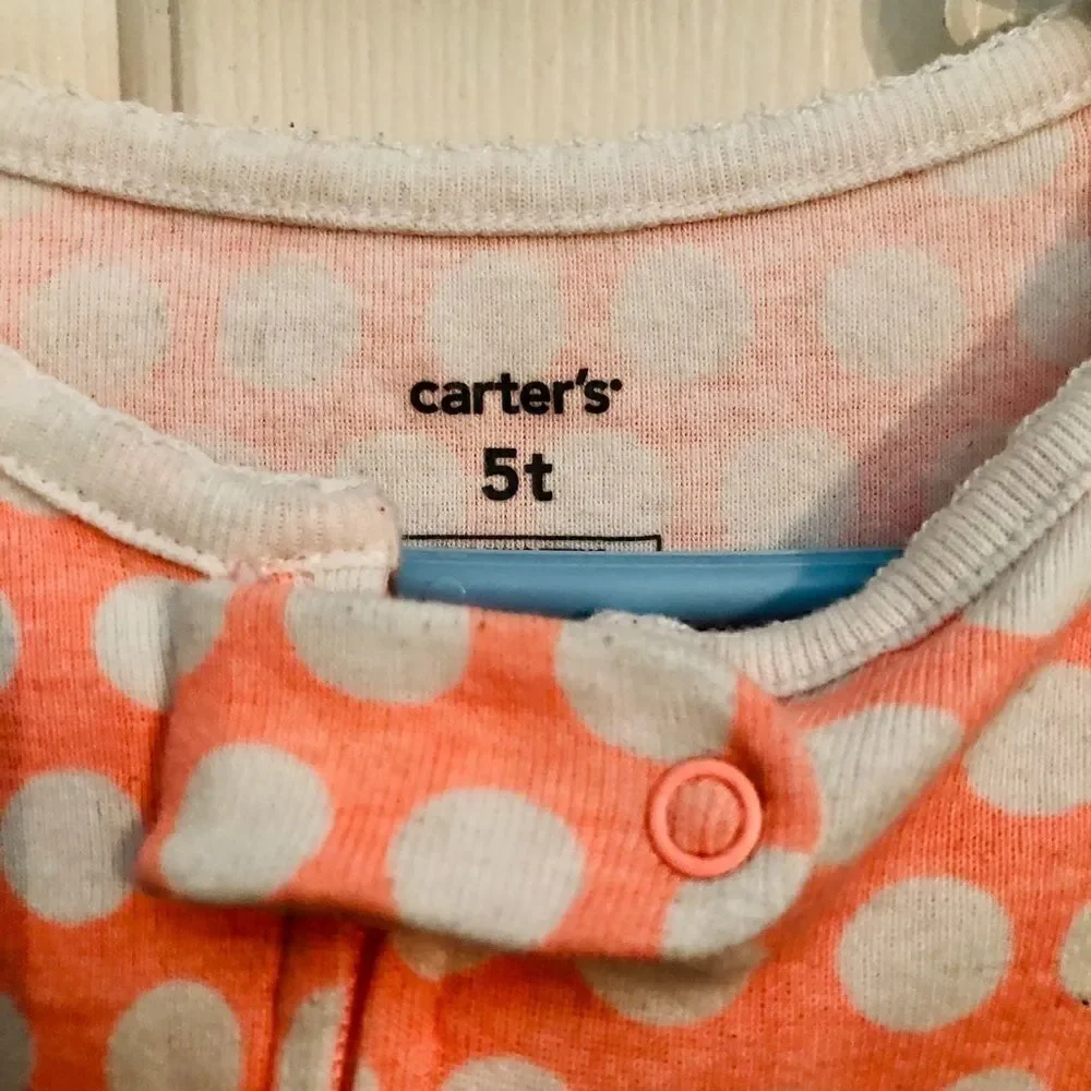 Carters girls onsie sleeper pink and white